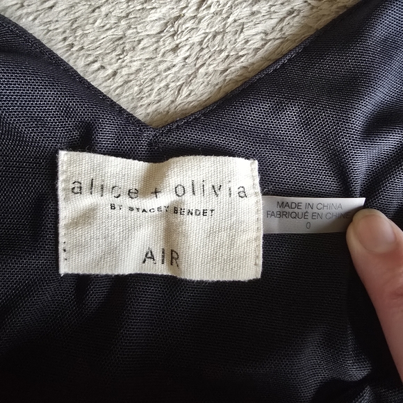 Alice + Olivia Air Sleeveless Cate Slip Dress with lllusion Mesh Hemline Size 0 - Picture 11 of 14